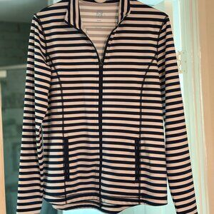 J McLaughlin Navy White Striped Jacket L  New